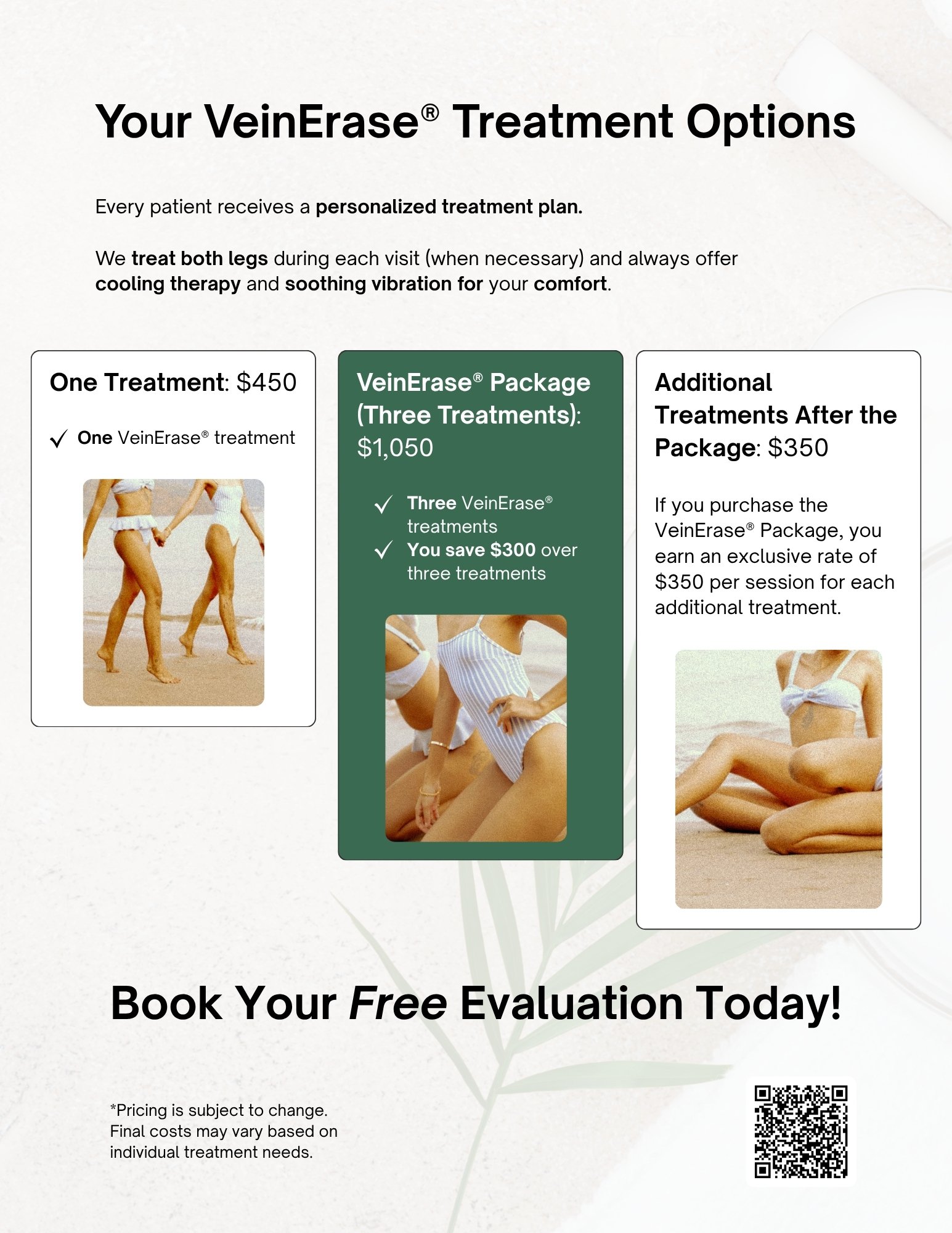 VeinErase® Pricing Options | Spider Vein Treatment at Miller Vein Image